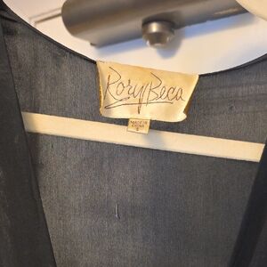 Rory Beca Flirty Silk Deep V Neck Above Knee Lined Elastic Fitted Waist Dress.